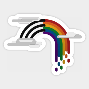 LGBT Ally Pride Flag Minimalist Drip Rainbow Design Sticker